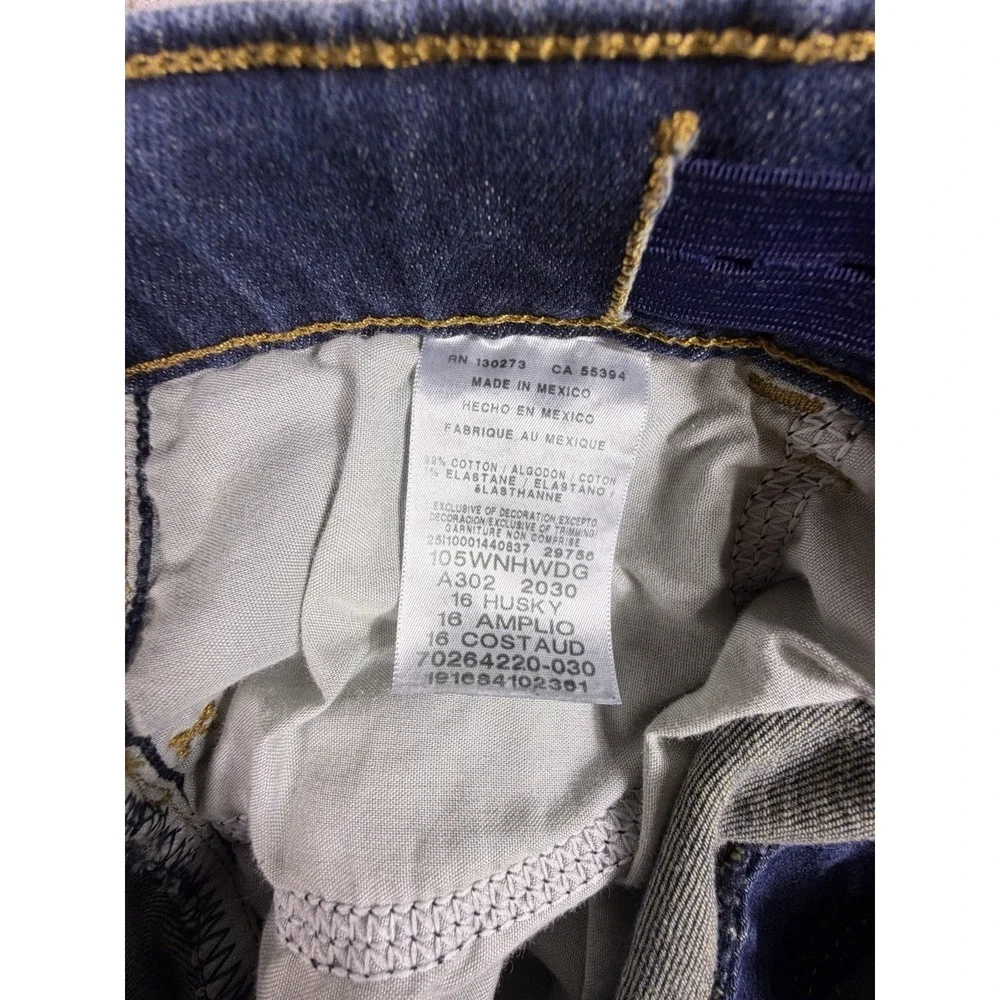 Wrangler Classic Boot Cut Jeans, Men's/Boys' Size 16 Husky, Blue Stretch Denim